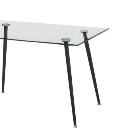 Tavolo in Vetro Cristallo 120x80 Rettangolare da Cucina Sala Pranzo
