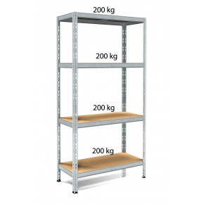 Scaffalatura in Metallo 4 Ripiani 100x40 Scaffali ad Incastro Modulare