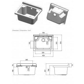Mini Lavatoio da Esterno 42x80 in Resina Terrazzo Lavanderia | Bricoshop24 2