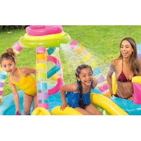 Parco Acquatico Colorato Palline Gonfiabile Piscina con Scivolo per Bimbi 2