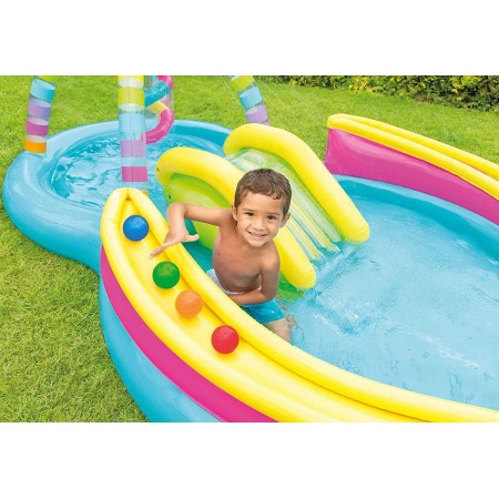 Parco Acquatico Colorato Palline Gonfiabile Piscina con Scivolo per Bimbi