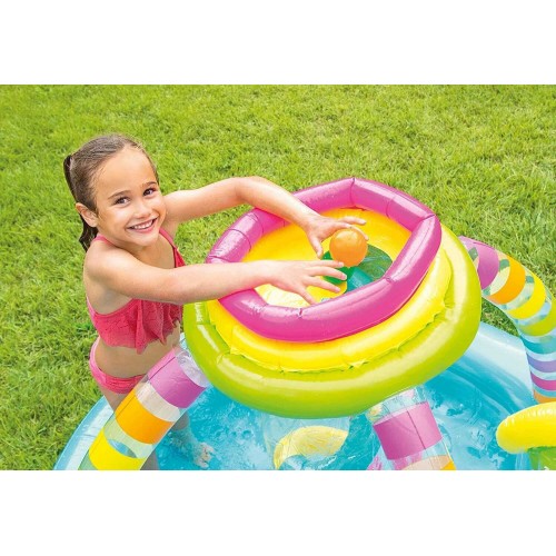 Parco Acquatico Colorato Palline Gonfiabile Piscina con Scivolo per Bimbi