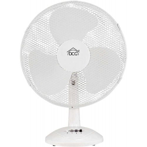 Ventilatore Tavolo Velocità Regolabile Pale Oscillante Orizzontale Bianco