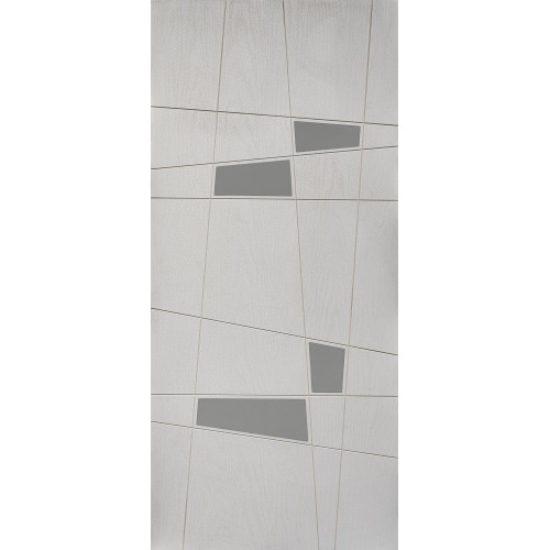 Pannello Trap per Porta Blindata Bianco Pantografato con Inserti Moderni
