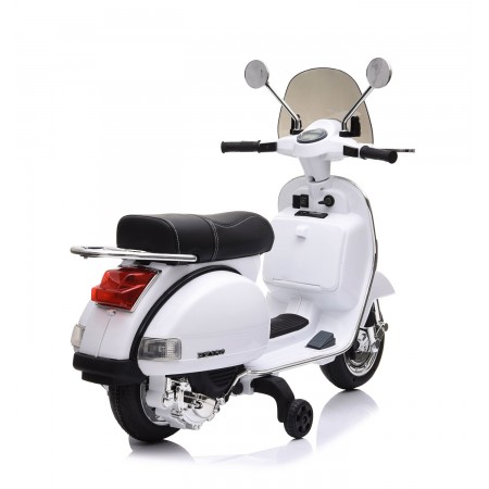 Piaggio Vespa PX 150 Bianca Moto Elettrica da Bambini Batteria 12 V
