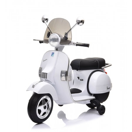 Piaggio Vespa PX 150 Bianca Moto Elettrica da Bambini Batteria 12 V