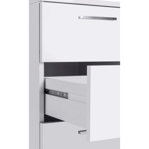 Scrivania Angolare Cassettiera Bianco Moderno Grande da Ufficio Cameretta
