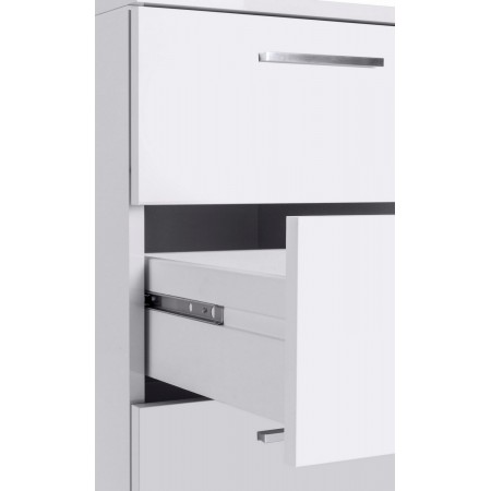 Scrivania Angolare Cassettiera Bianco Moderno Grande da Ufficio Cameretta