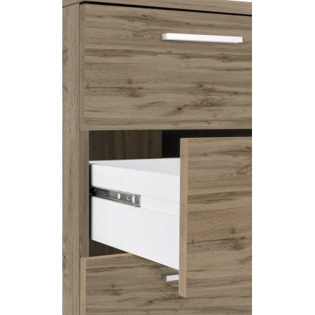 Scrivania Angolare Grande 180 Rovere da Ufficio con Cassettiera