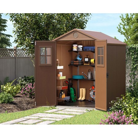Casetta da Giardino 190x183x221 cm Effetto Legno EVOTECH+ Doppia Porta