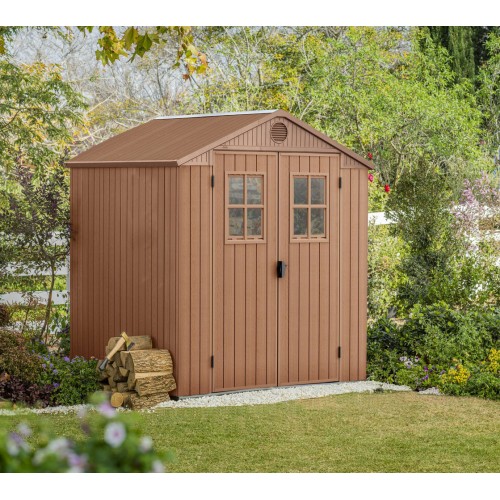 Casetta da Giardino 190x183x221 cm Effetto Legno EVOTECH+ Doppia Porta