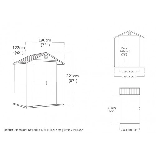 Keter Casetta da Giardino in Resina Darwin 190x122 cm