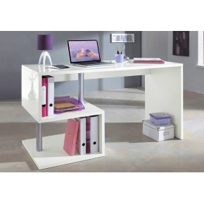 Scrivania 140 con Ripiani Libreria Bianco Porta Documenti Ufficio Camera