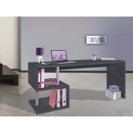 Scrivania 180 Porta Documenti con Ripiani Ufficio Grigio Libreria Camera