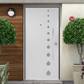 Porta Blindata per Esterno con Pannello Bianco Pantografato Drops