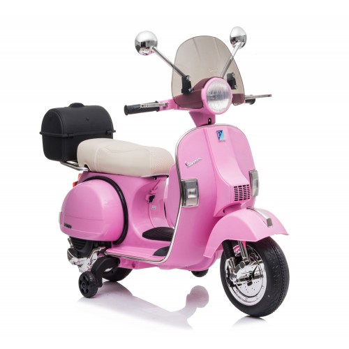 Piaggio Vespa PX 150 Rosa Moto Elettrica da Bambini Batteria 12 V