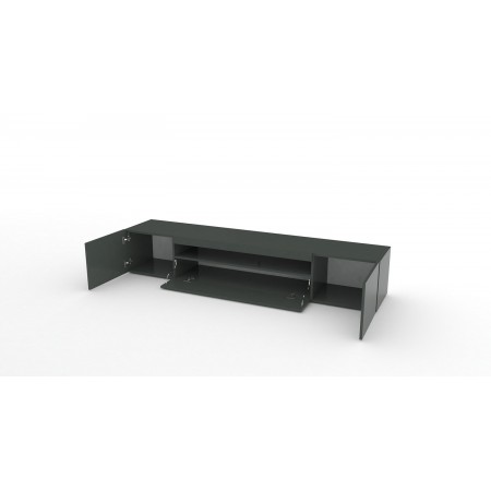 Mobile Basso Moderno Porta TV Antracite Salone con 2 Ante Ribalta Credenza