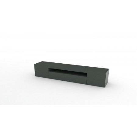 Mobile Basso Moderno Porta TV Antracite Salone con 2 Ante Ribalta Credenza
