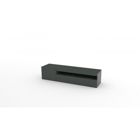 Mobile Moderno Porta TV 150 Basso Antracite Soggiorno Anta Ribalta Legno