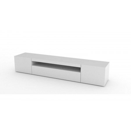 Mobile 200 Basso Bianco Moderno Porta TV Soggiorno con 2 Ante Ribalta