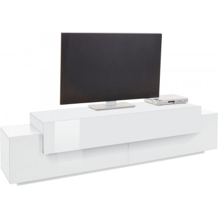 Porta TV Bianco Credenza con Ante a Ribalta 200 Mobile Basso Soggiorno