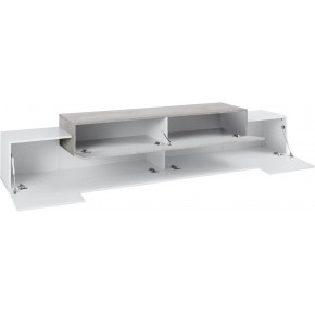 Mobile Porta TV Basso con Ante a Ribalta 240 Bianco Acero Credenza Salone 2