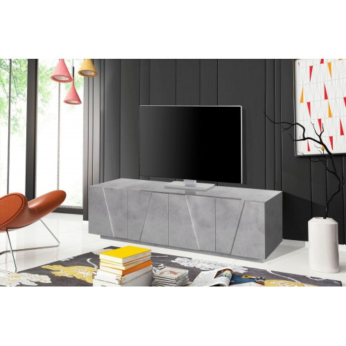 Mobile Moderno Cemento Porta TV 160 Basso Soggiorno Anta Battente Credenza