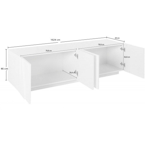 Mobile Moderno Cemento Porta TV 160 Basso Soggiorno Anta Battente Credenza