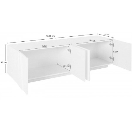 Mobile Moderno Cemento Porta TV 160 Basso Soggiorno Anta Battente Credenza