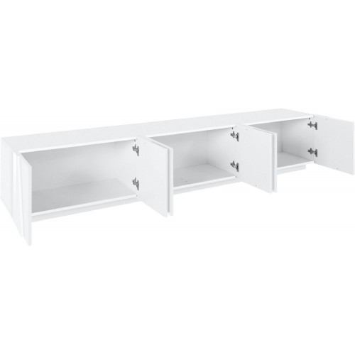 Porta TV Moderno Bianco 240 Basso Mobile Soggiorno Anta Battente Credenza