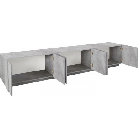 Mobile Moderno Cemento 240 Basso Porta TV Soggiorno Anta Battente Credenza
