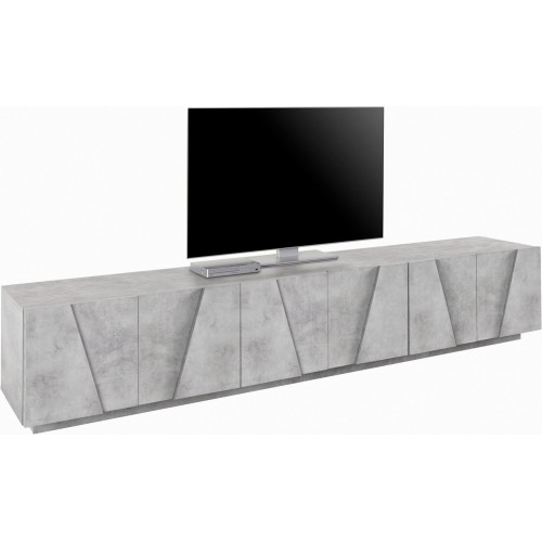 Mobile Moderno Cemento 240 Basso Porta TV Soggiorno Anta Battente Credenza
