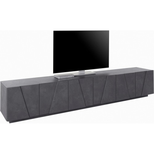 Mobile Moderno 240 Basso Porta TV Ardesia Soggiorno Anta Battente Credenza
