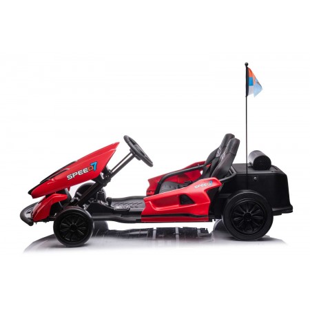Go Kart Auto Elettrica Rosso Ruote Macchina per Bambino a Batteria 24 V