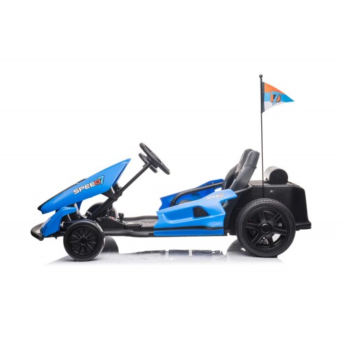 Macchina per Bambino Blu Go Kart Auto Elettrica Ruote a Batteria 24 V