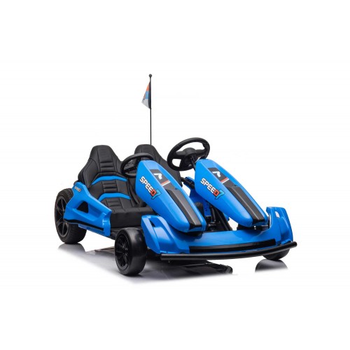Macchina per Bambino Blu Go Kart Auto Elettrica Ruote a Batteria 24 V