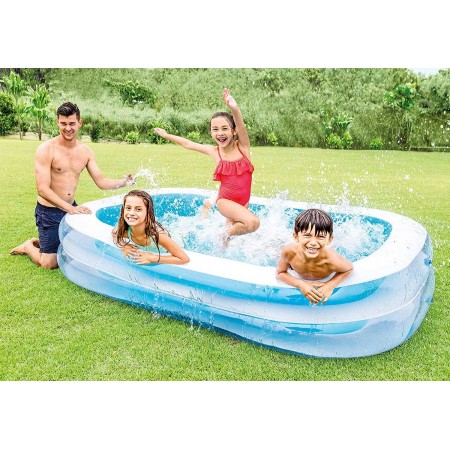 Piscina Gonfiabile Rettangolare per Famiglia Fuori Terra Giardino Estate