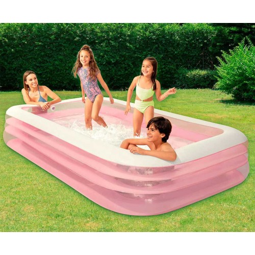 Piscina per Famiglia Fuori Terra Giardino Estate Gonfiabile Rettangolare
