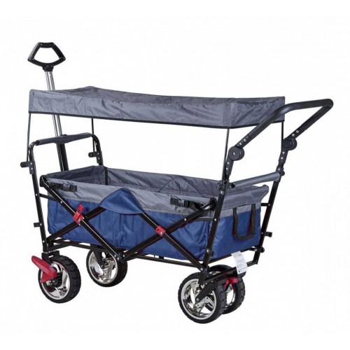 Carrello Tessuto Tettuccio Portatutto 4 Ruote Carretto da Giardino Spesa