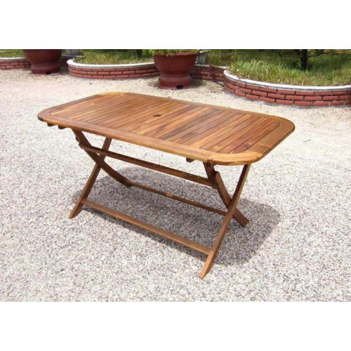 Tavolo Pieghevole Legno Rettangolare 150x80 da Balcone Giardino Esterno