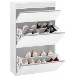 Scarpiera Bianco Lucido Salvaspazio 3 Ante Ribalta Mobile Scarpe Legno 2