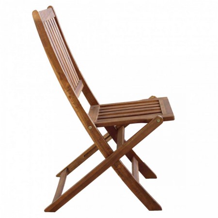 Set 2 Sedie Pieghevole in Legno Acacia Poltrona Salvaspazio da Giardino