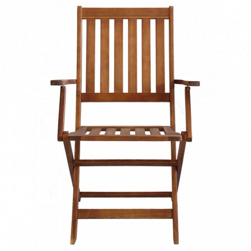 Set 2 Sedie con Braccioli Pieghevoli Poltrona in Legno di Acacia Giardino