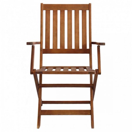 Set 2 Sedie con Braccioli Pieghevoli Poltrona in Legno di Acacia Giardino