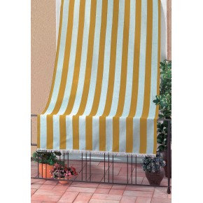 Tenda Riga Bianco Giallo Parasole 140x250 a Soffitto per Terrazzo Balcone
