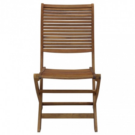 Set 2 Sedie Pieghevole in Legno Acacia Poltrona Salvaspazio da Giardino