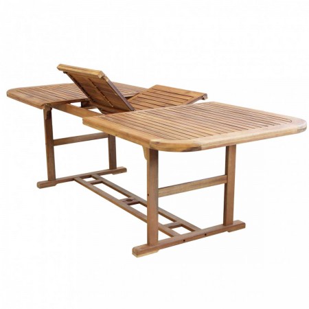 Tavolo 180x100 Allungabile in Legno da Giardino Rettangolare per Esterno