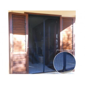 Zanzariera Blu Tenda Magnetica 120x240 per Porta Finestra con Calamite
