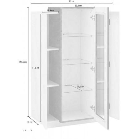 Vetrina con 3 Ante Mobile Moderno Antracite Oak Mobile da Ingresso Credenza