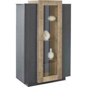 Vetrina con 3 Ante Mobile Moderno Antracite Oak Mobile da Ingresso Credenza 2
